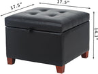 Adeco Faux Leather Storage Ottoman - Image 2