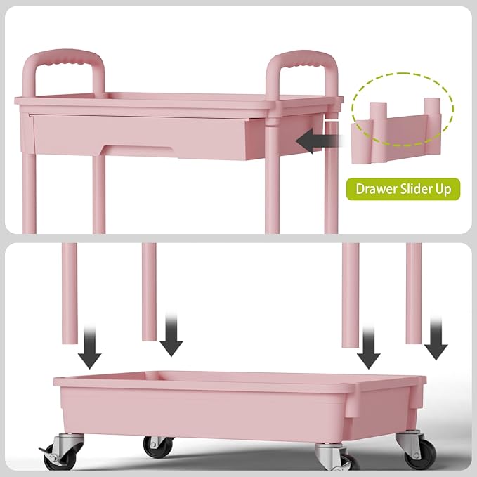 5 Tier Rolling Cart Organizer, Bathroom Cart Organizers - Image 5