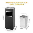 Trash Can Outdoor Waste Container Square Stainless Steel Trash Can - Image 2