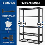 BILT HARD 48”W x 18”D x 72”H Garage Shelving, 5-Tier Heavy Duty Storage Shelves - Image 8