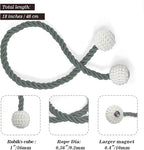 Hion Magnetic Curtain Tiebacks Gray Blue 6 Pack, Curtain Tiebacks Buckles - Image 2