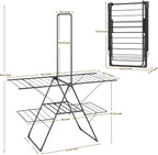 Bigzzia Clothes Drying Rack Foldable, 68.9Inch High Hanger Laundry Drying Rack - Image 3
