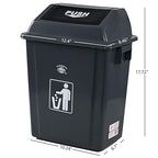 6 Gallon Plastic Swing Lid Garbage Can, Office Trash Can - Image 3