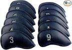 CRAFTSMAN GOLF 12pcs or 1pc Thick Synthetic Leather Golf Iron Head Covers Set by CRAFTSMANGOLF