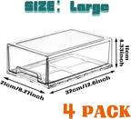 PeJeyiee 4 Pack Clear Stackable Refrigerator Organizers and Storage Drawers - Image 3