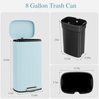AthLike Trash Can, Stainless Steel Kitchen Garbage Can, Step Waste Bin - Image 2