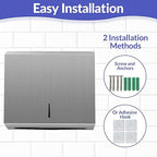 Paper Towel Dispenser Wall Mount, Brushed Stainless Steel Commercial Paper - Image 3