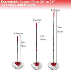 Spin Mop Replacement Handle, 4-Section 30-to-58 inch Mop Replacement Stick - Image 2