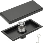 uxcell Rectangular Shower Drain, Brushed 304 Stainless Steel Odor-Proof Floor by uxcell