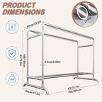 Clothes Drying Rack with Windproof Hooks, 78.7 inch Adjustable Heavy Duty - Image 2