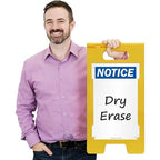 SmartSign 25 x 12 inch “Notice” Write-On Two-Sided Folding Floor Sign, Dry Erase - Image 5