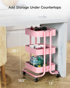 Pipishell 3-Tier Metal Rolling Utility Cart, Heavy-Duty Storage Cart - Image 4