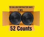Contractor Heavy Duty Trash Bags 55 Gallon | 52 Count | 2 MIL | 36" X 56" | - Image 6