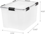 IRIS USA 4-Pack WeatherPro 74 Qt Clear Plastic Gasket Boxes - Image 2
