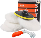 Wool Polishing Buffing Pad, SPTA 6 Pcs 6 Inch 150mm Polishing Buffing Wheel by SPTA