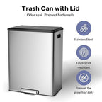 GarveeHome Step Dual Trash Can, 60L/16 Gallon Recycle Bins - Image 2