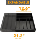 SpaceAid Bamboo Silverware Drawer Organizer - Image 7