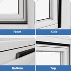 Wedge-Shape Window Weather Stripping Door Frame Seal Strip 3Pcs×196" Black - Image 8