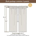 Chyhomenyc Sheer Ivory Curtains 90 inches Long 2 Panels, Light Filtering Soft - Image 5