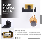 Angle Simple Towel Hook Black & Gold 2 PCS, Stainless Steel Double Hook - Image 6