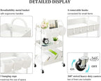danpinera 3-Tier Rolling Cart, Metal Rolling Storage Cart - Image 2