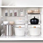 carrotez Expandable Cabinet Organizer, Stackable Kitchen Counter Shelf - Image 2