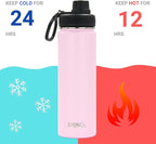 DRINCO Stainless Steel Water Bottle Spout Lid Vacuum Insulated Double Wall - Image 3