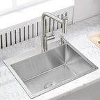 20x16x9 Inch Drop in Kitchen Sink, Handmade 304 Stainless Steel Single Bowl - Image 2