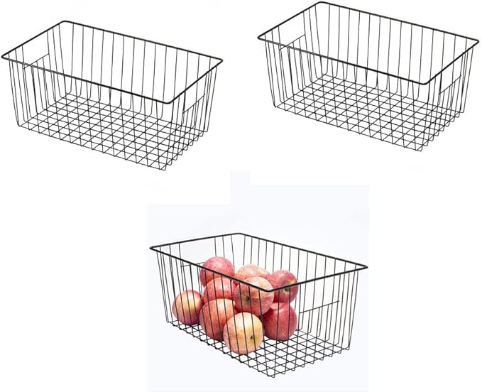 16inch Freezer Wire Storage Organizer Baskets, Household Refrigerator Bins by Y.Z.Bros