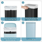 AthLike Trash Can, Stainless Steel Kitchen Garbage Can, Step Waste Bin - Image 9