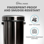 65 Liter / 17 Gallon Open Top Trash Can, Elegant Black Finish - Image 4