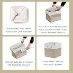 Mangata Canvas Storage Boxes, 11 Inch Cube Storage Bins Set of 6, Fabric Baskets - Image 6