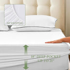 100% Waterproof Full Mattress Protector, Breathable Bamboo Rayon Mattress Cover - Image 6