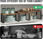 Cabinet Organizer Shelf, Kitchen Counter Storage, 2-Piece Set, Stackable Spice - Image 4