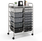 GOFLAME 15-Drawer Rolling Storage Cart, Utility Cart by GOFLAME