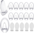 Blulu 12 Pcs Clear Adhesive Hooks by Blulu