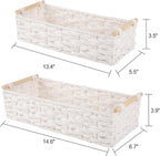 OIAHOMY Toilet Paper Baskets Handmade Paper Rope Decorative Wicker Storage Tank - Image 3