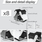 3-H Broom Hanger, Mop Holder Wall Mount 8 Pack, Broom Holder Wall Mount - Image 3