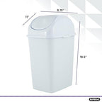 Superio Medium Trash Can with Lid 4.5 Gallon Plastic Swing Top Garbage Can Slim - Image 2