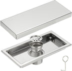 uxcell Rectangular Shower Drain, Brushed 304 Stainless Steel Odor-Proof Floor by uxcell