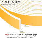 Upgraded Strong Adhesive Foam Weather Stripping Door Seal Strip Insulation Tape - Image 5