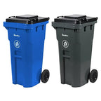 32 Gallon Trash Can with Wheels Outdoor Recycling Bin with Lid and Wheels Heavy by PlasticPrince
