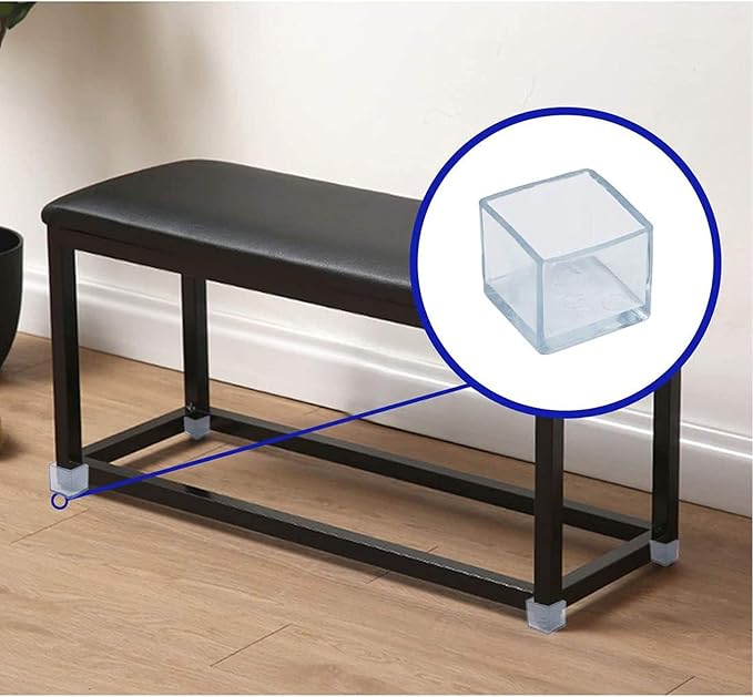 12 Pcs Transparent Square Anti-Slip Rubber Leg Tips Chair Leg Caps Furniture - Image 6