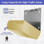 Paper Towel Dispenser Wall Mount, Brushed Gold Stainless Steel Commercial Paper - Image 2