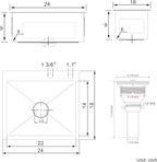 24x18 Inch Kitchen Sink Drop In, Premium T-304 Grade Stainless Steel Sink - Image 7