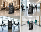 2 Pcs Wet Floor Sign, 24 Inch Black Stainless Steel Caution Wet Floor Sign - Image 7