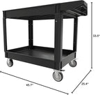 2 Tier Plastic Rolling Cart Utility Cart on Wheels, Heavy Duty Tool Carts - Image 8