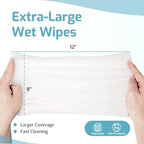 SUNKISS Trustplus Wet Wipes for Adult No Rinse, Extra Large 8”x12” Body - Image 2
