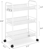 TOOLF 3-Tier Metal Rolling Cart, Mesh Wire Easy Assemble Utility Cart, Storage - Image 9