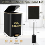 Small Bathroom Trash Can with Lid Soft Close, 1.8 Gallon Stainless Steel - Image 6